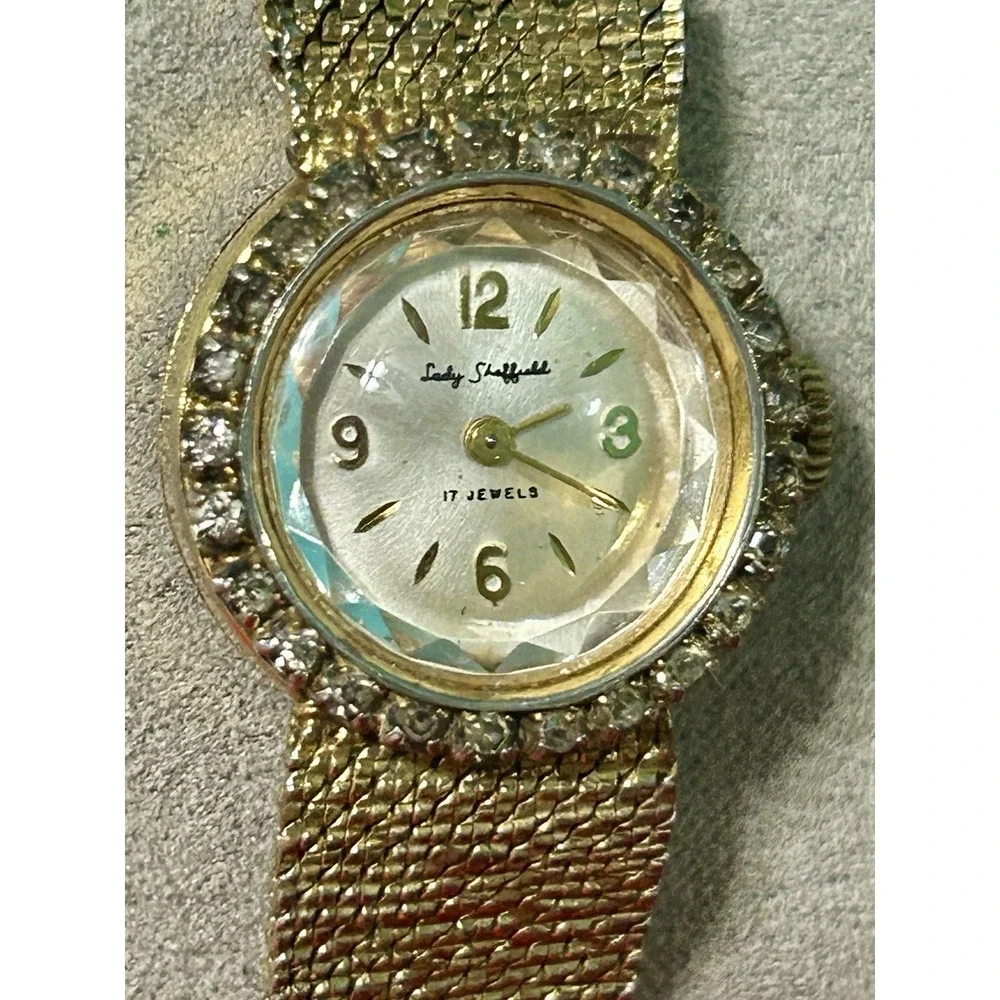 Vintage 1960 Lady Sheffield Women's Watch 17-Jewel Mechanical Hand Wind Gold Ton